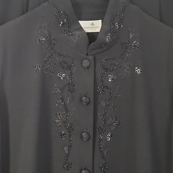 Liz Claiborne, Woman's Sz 12, Sequin Top and Pant set, Black, lined Top$30 - Picture 4 of 13